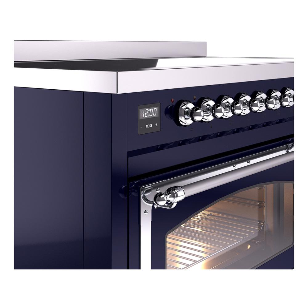 Ilve UNI486NMPMBC Ilve Uni486Nmpmbc Nostalgie Ii Noblesse 48" Induction Range (Triple Glass Door, Midnight Blue, Chrome)