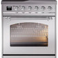 Ilve UPI304NMPSSC Nostalgie Ii 30 Inch Electric Freestanding Range In Stainless Steel With Chrome Trim