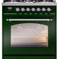 Ilve UP30NMPEGCLP Nostalgie Ii 30 Inch Dual Fuel Liquid Propane Freestanding Range In Emerald Green With Chrome Trim