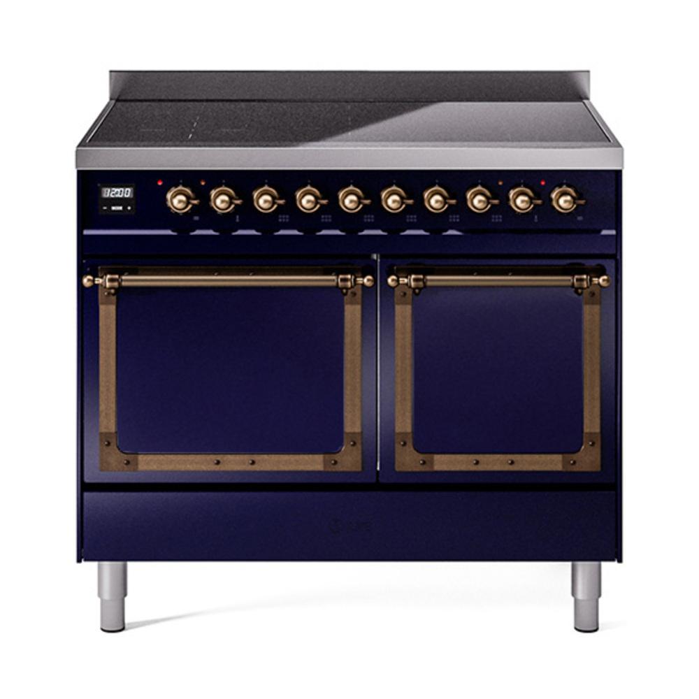 Ilve UNDI406QNMPMBB Ilve Undi406Qnmpmbb Nostalgie Ii Noblesse 40" Induction Range (Solid Door, Midnight Blue, Burnished)