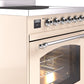 Ilve UPI304NMPAWC Nostalgie Ii 30 Inch Electric Freestanding Range In Antique White With Chrome Trim