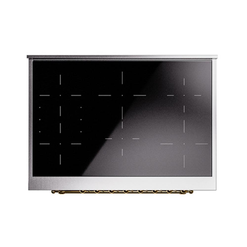 Ilve UNI366NMPSSG Ilve Uni366Nmpssg Nostalgie Ii Noblesse 36" Induction Range (Triple Glass Door, Stainless Steel, Brass)