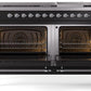 Ilve UP60FNMPBKC Nostalgie Ii 60 Inch Dual Fuel Natural Gas Freestanding Range In Glossy Black With Chrome Trim