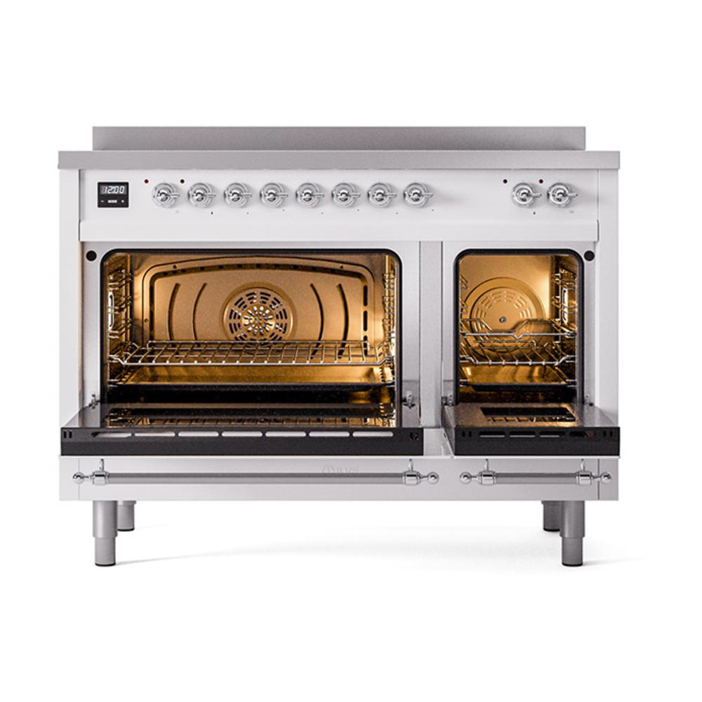 Ilve UNI486NMPRAC Ilve Uni486Nmprac Nostalgie Ii Noblesse 48" Induction Range (Triple Glass Door, Ral, Chrome)