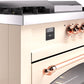 Ilve UP60FSNMPAWP Nostalgie Ii 60 Inch Dual Fuel Natural Gas Freestanding Range In Antique White With Copper Trim