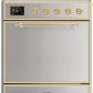 Ilve UMI30QNE3SSG Majestic Ii 30 Inch Electric Freestanding Range In Stainless Steel With Brass Trim