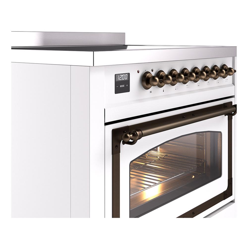 Ilve UNI366NMPWHB Ilve Uni366Nmpwhb Nostalgie Ii Noblesse 36" Induction Range (Triple Glass Door, White, Burnished)