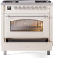 Ilve UP36FNMPAWC Nostalgie Ii 36 Inch Dual Fuel Natural Gas Freestanding Range In Antique White With Chrome Trim