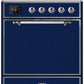 Ilve UMI30QNE3MBC Majestic Ii 30 Inch Electric Freestanding Range In Blue With Chrome Trim