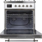 Ilve UM30DNE3WHC Majestic Ii 30 Inch Dual Fuel Natural Gas Freestanding Range In White With Chrome Trim