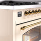 Ilve UP48FNMPAWGLP Nostalgie Ii 48 Inch Dual Fuel Liquid Propane Freestanding Range In Antique White With Brass Trim