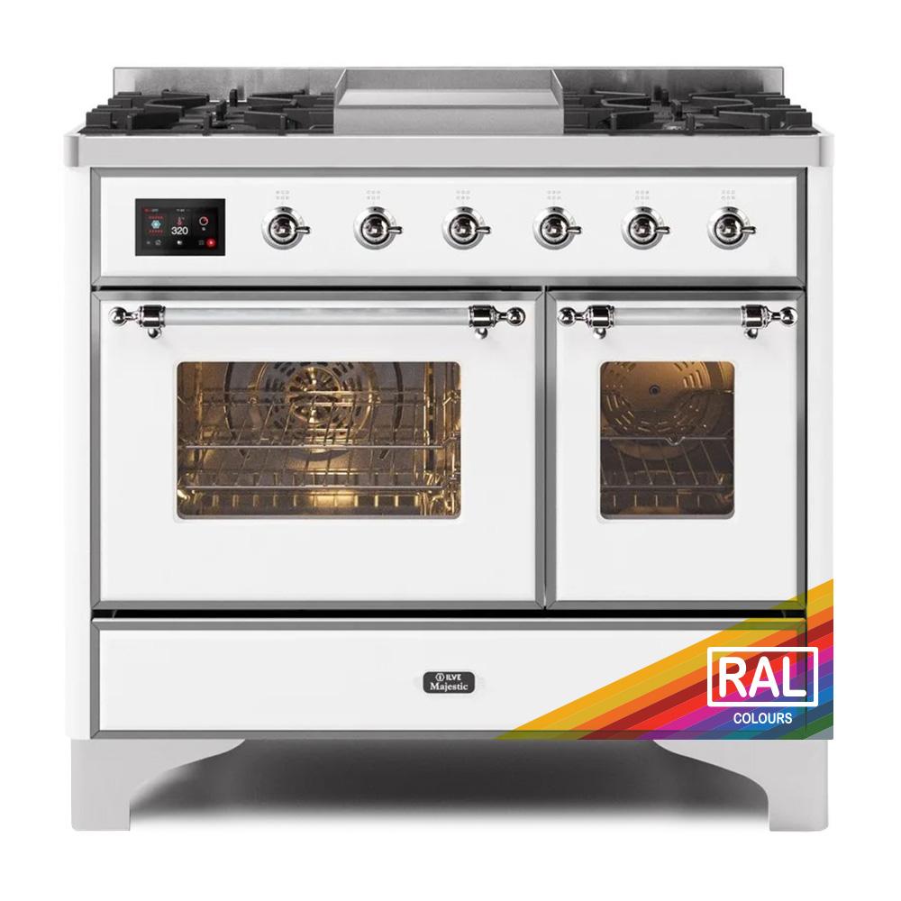 Ilve UMD10FDNS3RAC Ilve Majestic Ii 40 Umd10Fdns3Rac Freestanding Dual Fuel Range With 6 Sealed Burners Yes Double Oven With Triple Glass Door In Ral Color With Chrome Knobs