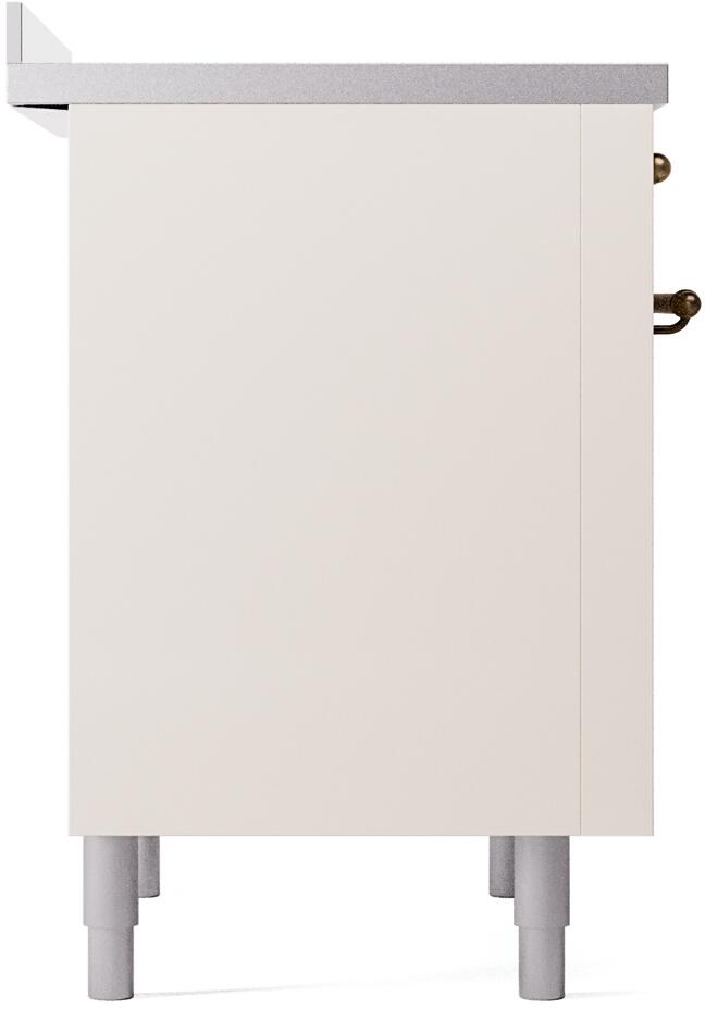 Ilve UPI366NMPAWB Nostalgie Ii 36 Inch Electric Freestanding Range In Antique White With Bronze Trim