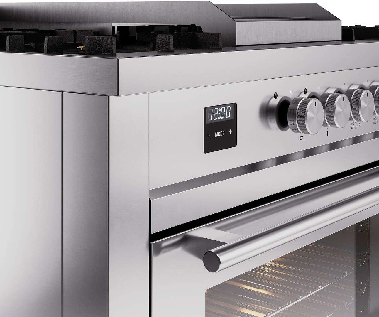 Ilve UP60FSWMPSS Professional Plus Ii 60 Inch Dual Fuel Natural Gas Freestanding Range In Stainless Steel With Trim