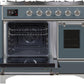 Ilve UMD10FDNS3BGC Majestic Ii 40 Inch Dual Fuel Natural Gas Freestanding Range In Blue Grey With Chrome Trim