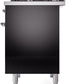 Ilve UPD40FNMPBKC Nostalgie Ii 40 Inch Dual Fuel Natural Gas Freestanding Range In Glossy Black With Chrome Trim