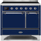 Ilve UMDI10QNS3MBC Majestic Ii 40 Inch Electric Freestanding Range In Blue With Chrome Trim