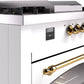 Ilve UP60FSNMPWHG Nostalgie Ii 60 Inch Dual Fuel Natural Gas Freestanding Range In White With Brass Trim