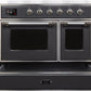 Ilve UMDI10NS3MGC Majestic Ii 40 Inch Electric Freestanding Range In Matte Graphite With Chrome Trim