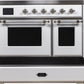 Ilve UMDI10NS3WHC Majestic Ii 40 Inch Electric Freestanding Range In White With Chrome Trim