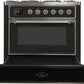 Ilve UM09FDNS3MGC Majestic Ii 36 Inch Dual Fuel Natural Gas Freestanding Range In Matte Graphite With Chrome Trim