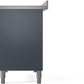 Ilve UPI486NMPBGC Nostalgie Ii 48 Inch Electric Freestanding Range In Blue Grey With Chrome Trim