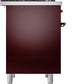 Ilve UPD40FNMPBUB Nostalgie Ii 40 Inch Dual Fuel Natural Gas Freestanding Range In Burgundy With Bronze Trim