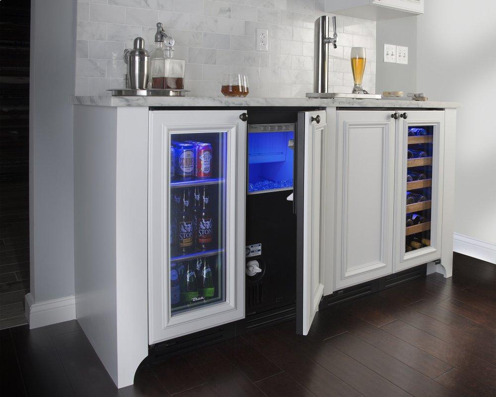 True Residential TWC15LOGC 15 Inch Single Zone Overlay Glass Door Left Hinge Undercounter Wine Cabinet