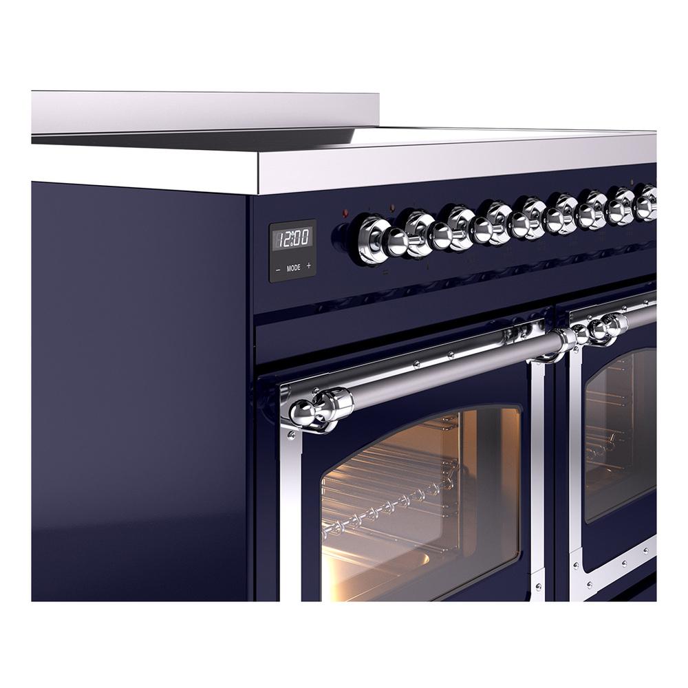 Ilve UNDI406NMPMBC Ilve Undi406Nmpmbc Nostalgie Ii Noblesse 40" Induction Range (Triple Glass Door, Midnight Blue, Chrome)