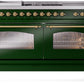 Ilve UP60FSNMPEGG Nostalgie Ii 60 Inch Dual Fuel Natural Gas Freestanding Range In Emerald Green With Brass Trim