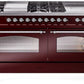 Ilve UP60FSNMPBUC Nostalgie Ii 60 Inch Dual Fuel Natural Gas Freestanding Range In Burgundy With Chrome Trim