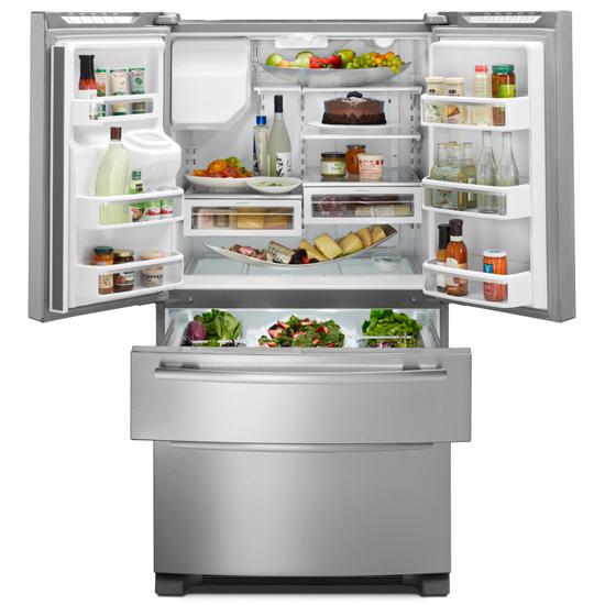 Jennair JFX2597AEM Standard-Depth French Door Refrigerator With External Dispenser, 69"(H)