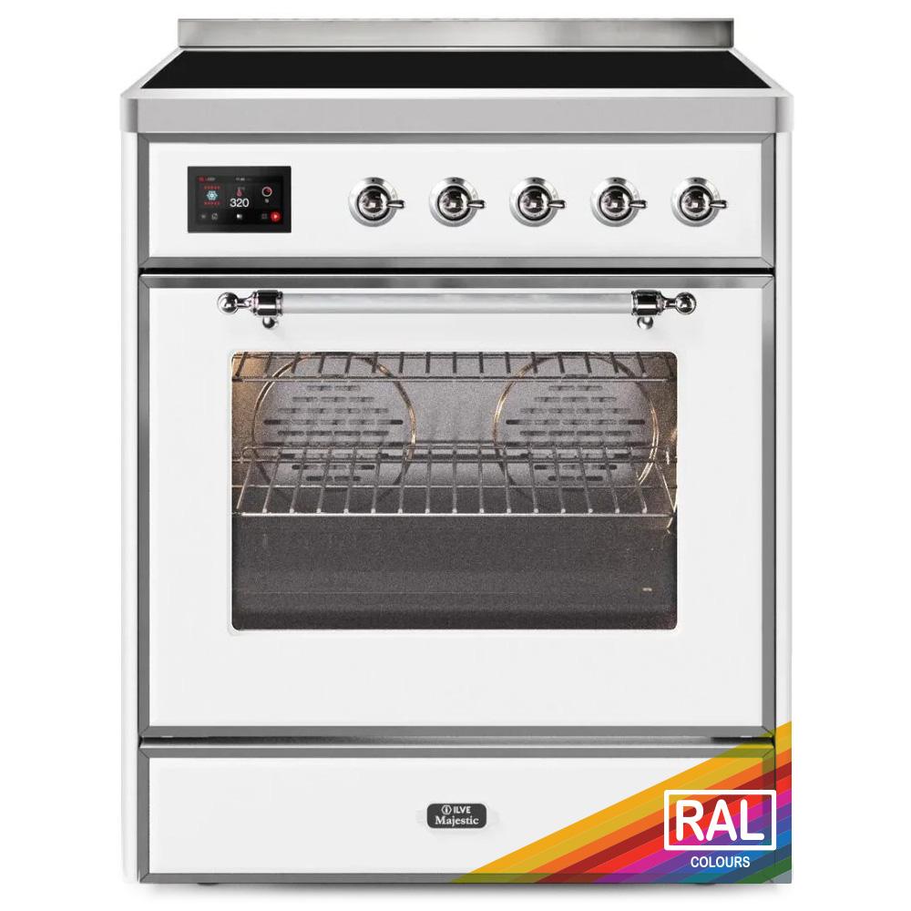 Ilve UMI30NE3RAC Ilve Majestic Ii 30 Umi30Ne3Rac Freestanding Electric Range With Induction Single Oven With Triple Glass Door In Ral Color With Chrome Knobs