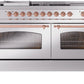 Ilve UP60FSNMPSSP Nostalgie Ii 60 Inch Dual Fuel Natural Gas Freestanding Range In Stainless Steel With Copper Trim