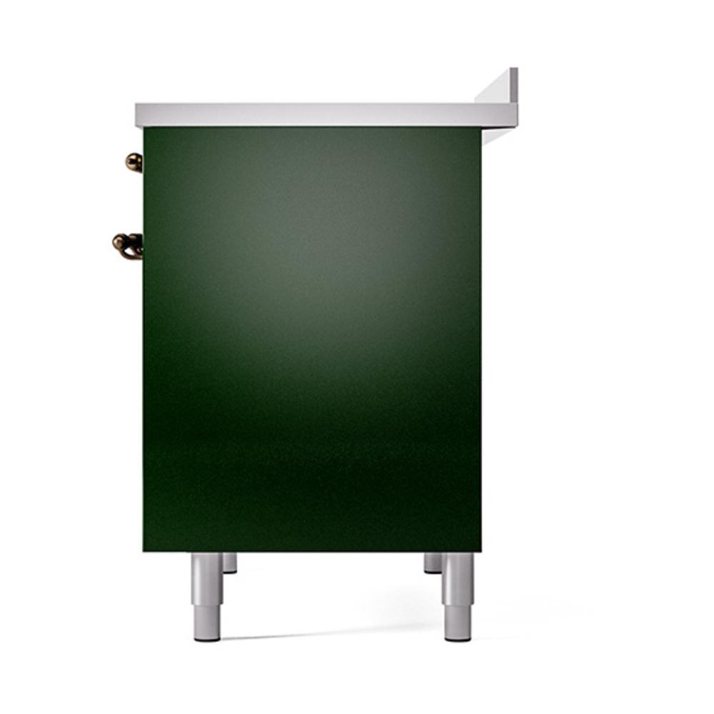 Ilve UNDI406QNMPEGB Ilve Undi406Qnmpegb Nostalgie Ii Noblesse 40" Induction Range (Solid Door, Emerald Green, Burnished)