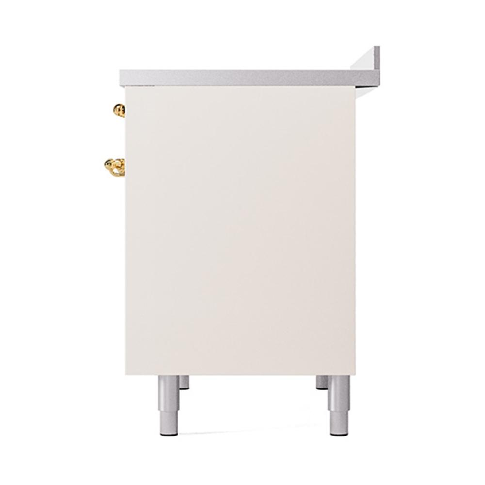 Ilve UNDI406QNMPAWG Ilve Undi406Qnmpawg Nostalgie Ii Noblesse 40" Induction Range (Solid Door, Antique White, Brass)