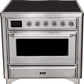 Ilve UMI09NS3SSC Majestic Ii 36 Inch Electric Freestanding Range In Stainless Steel With Chrome Trim