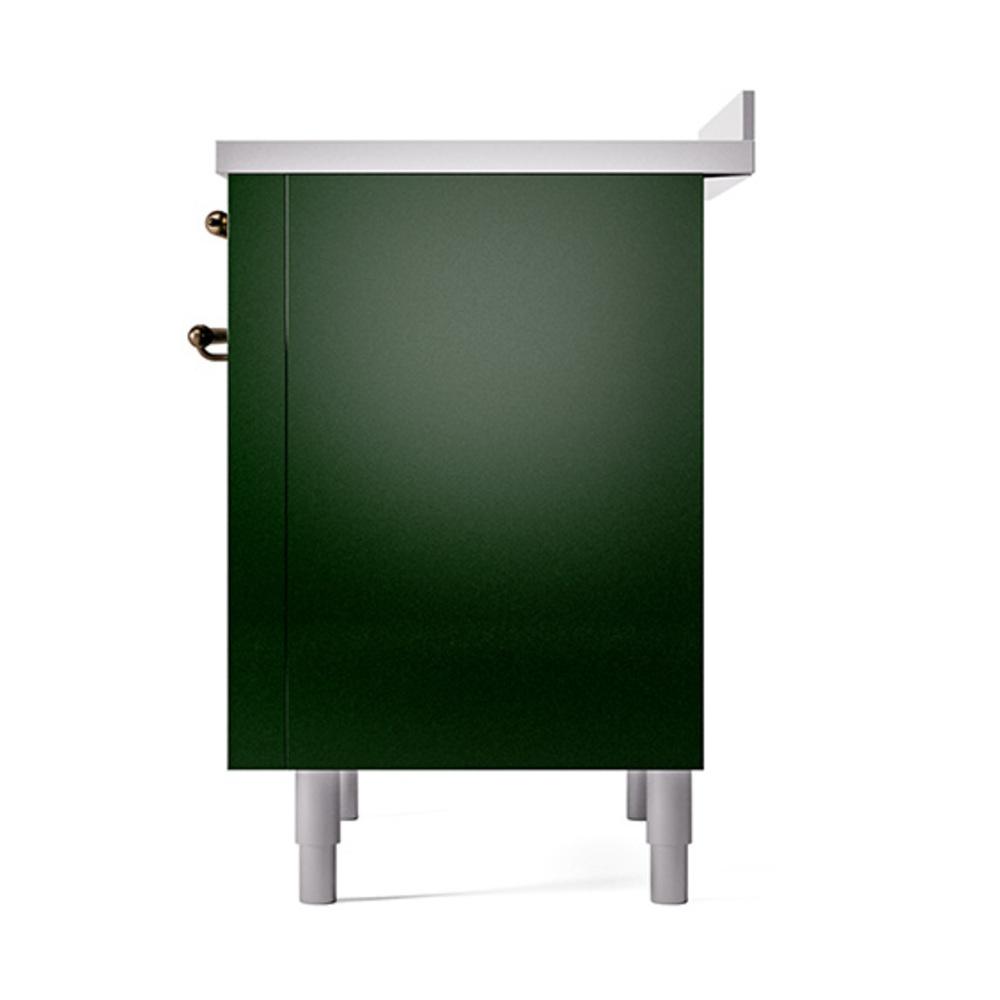 Ilve UNI366QNMPEGB Ilve Uni366Qnmpegb Nostalgie Ii Noblesse 36" Induction Range (Solid Door, Emerald Green, Burnished)