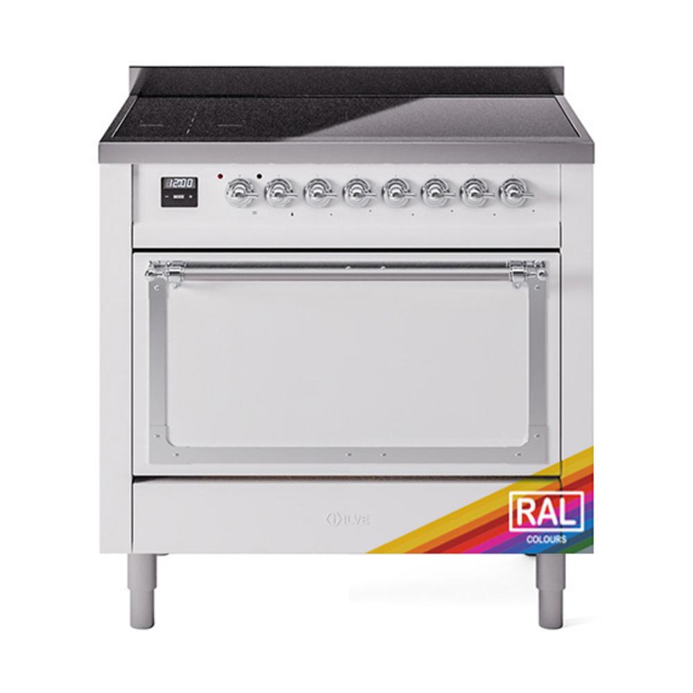 Ilve UNI366QNMPRAC Ilve Uni366Qnmprac Nostalgie Ii Noblesse 36" Induction Range (Solid Door, Ral, Chrome)