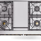 Ilve UPD40FQNMPSSB Nostalgie Ii 40 Inch Dual Fuel Natural Gas Freestanding Range In Stainless Steel With Bronze Trim