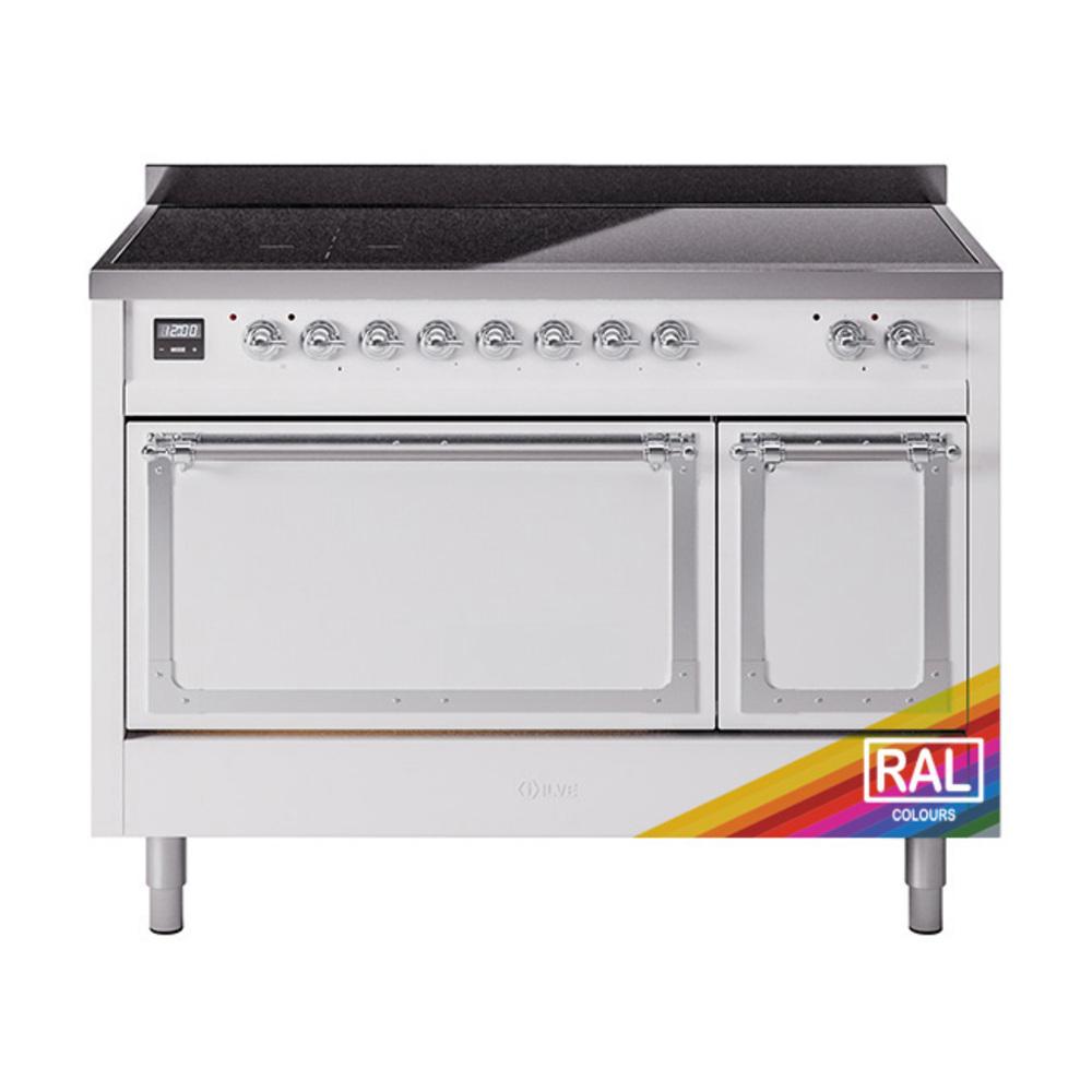 Ilve UNI486QNMPRAC Ilve Uni486Qnmprac Nostalgie Ii Noblesse 48" Induction Range (Solid Door, Ral, Chrome)