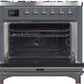 Ilve UM09FDNS3BGB Majestic Ii 36 Inch Dual Fuel Natural Gas Freestanding Range In Blue Grey With Bronze Trim