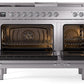 Ilve UP48FSNMPSSC Nostalgie Ii 48 Inch Dual Fuel Natural Gas Freestanding Range In Stainless Steel With Chrome Trim