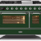 Ilve UM12FDNS3EGC Majestic Ii 48 Inch Dual Fuel Natural Gas Freestanding Range In Emerald Green With Chrome Trim