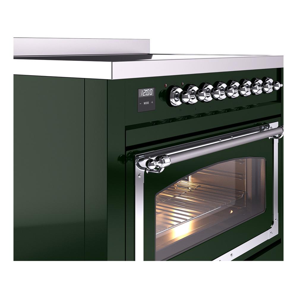 Ilve UNI366NMPEGC Ilve Uni366Nmpegc Nostalgie Ii Noblesse 36" Induction Range (Triple Glass Door, Emerald Green, Chrome)