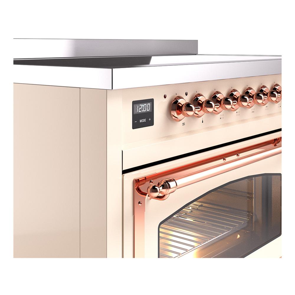 Ilve UNI486NMPAWP Ilve Uni486Nmpawp Nostalgie Ii Noblesse 48" Induction Range (Triple Glass Door, Antique White, Copper)