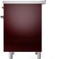 Ilve UPDI406NMPBUC Nostalgie Ii 40 Inch Electric Freestanding Range In Burgundy With Chrome Trim