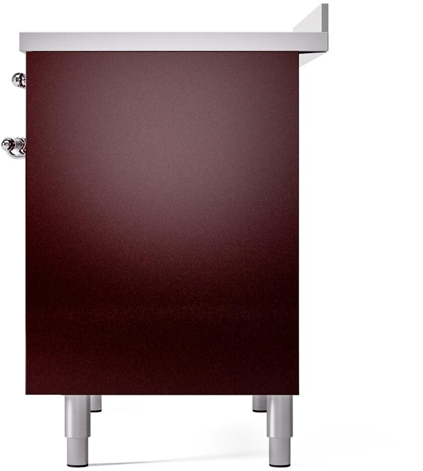 Ilve UPDI406NMPBUC Nostalgie Ii 40 Inch Electric Freestanding Range In Burgundy With Chrome Trim