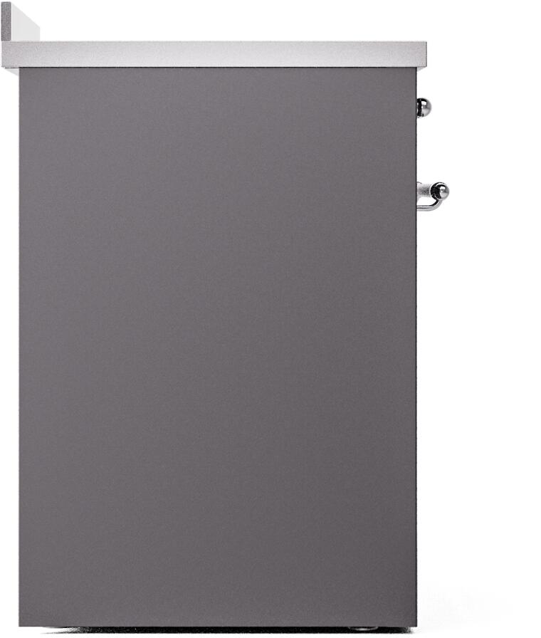 Ilve UPI304NMPMGC Nostalgie Ii 30 Inch Electric Freestanding Range In Matte Graphite With Chrome Trim