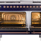 Ilve UP48FNMPMBPLP Nostalgie Ii 48 Inch Dual Fuel Liquid Propane Freestanding Range In Blue With Copper Trim